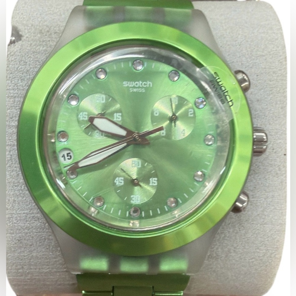 2013 Swatch Diaphane Chrono Full Blooded Lime SVCK4071AG new in case